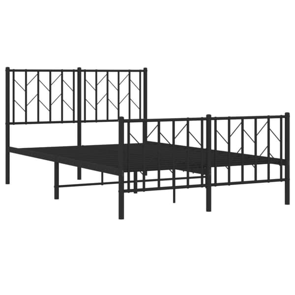 vidaXL sengeramme med sengegavl og fodgærde 120x200 cm metal sort