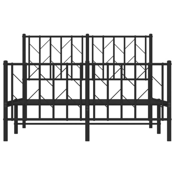 vidaXL sengeramme med sengegavl og fodgærde 120x200 cm metal sort