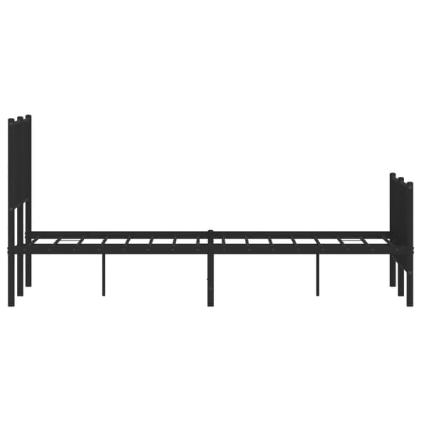 vidaXL sengeramme med sengegavl og fodgærde 120x200 cm metal sort