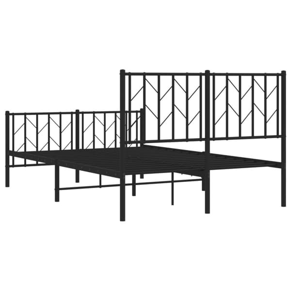 vidaXL sengeramme med sengegavl og fodgærde 120x200 cm metal sort