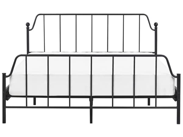 Parisänky musta 160 x 200 cm rauta puinen sälepohja minimalistinen industriaalinen