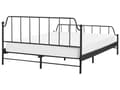 Pikkukuva 6 / 9: Parisänky musta 160 x 200 cm rauta puinen sälepohja minimalistinen industriaalinen