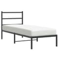 Miniatyrbilde 3 av 10: vidaXL Sengeramme i metall med hodegavl svart 75x190 cm