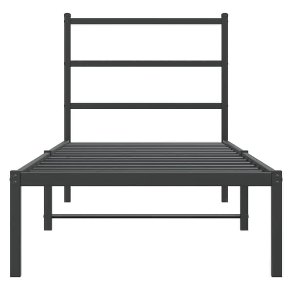 vidaXL Sengeramme i metall med hodegavl svart 75x190 cm