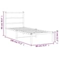 Miniatyrbilde 9 av 10: vidaXL Sengeramme i metall med hodegavl svart 75x190 cm