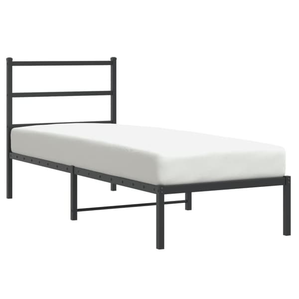 vidaXL Metallinen sängynrunko päädyllä musta 75x190 cm