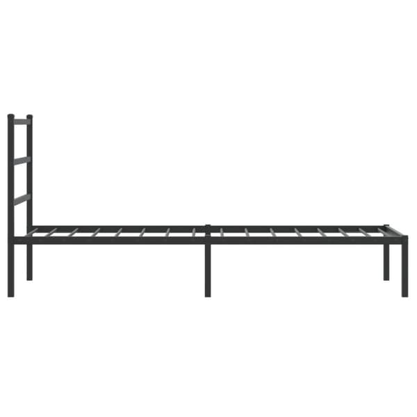 vidaXL Metallinen sängynrunko päädyllä musta 75x190 cm