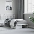 Miniatyrbillede 4 af 9: sengeramme med sengegavl 90x200 cm metal hvid