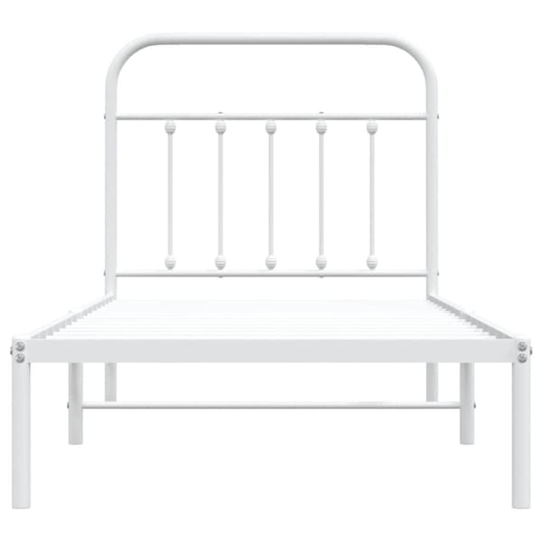 sengeramme med sengegavl 90x200 cm metal hvid