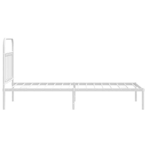 sengeramme med sengegavl 90x200 cm metal hvid
