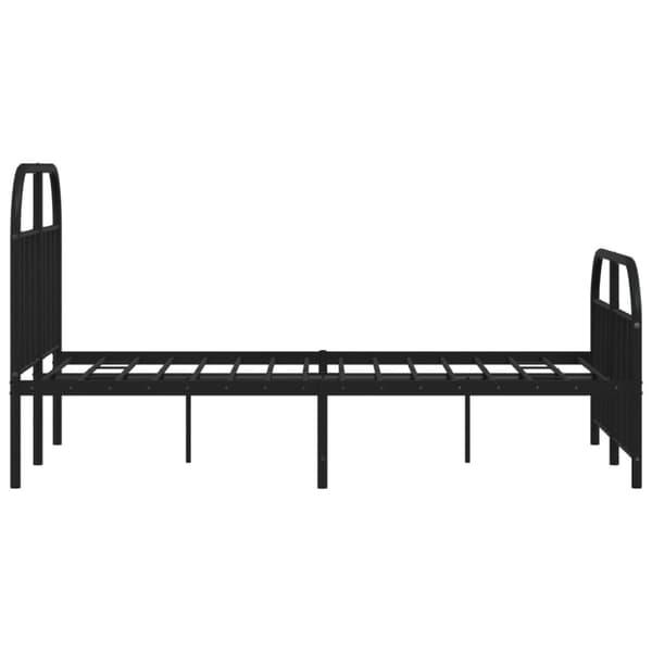 sengeramme med sengegavl og fodgærde 120x200 cm metal sort
