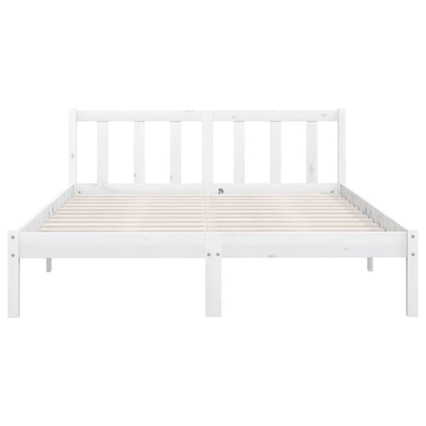 Sängram vit massiv furu 140x190 cm