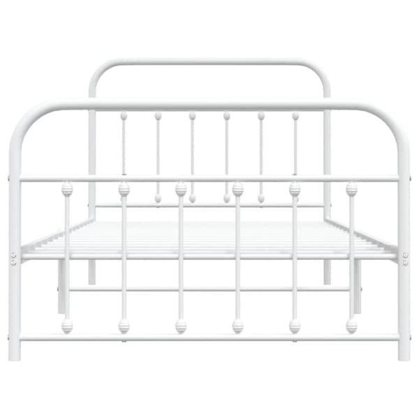 sengeramme med sengegavl og fodgærde 107x203 cm metal hvid