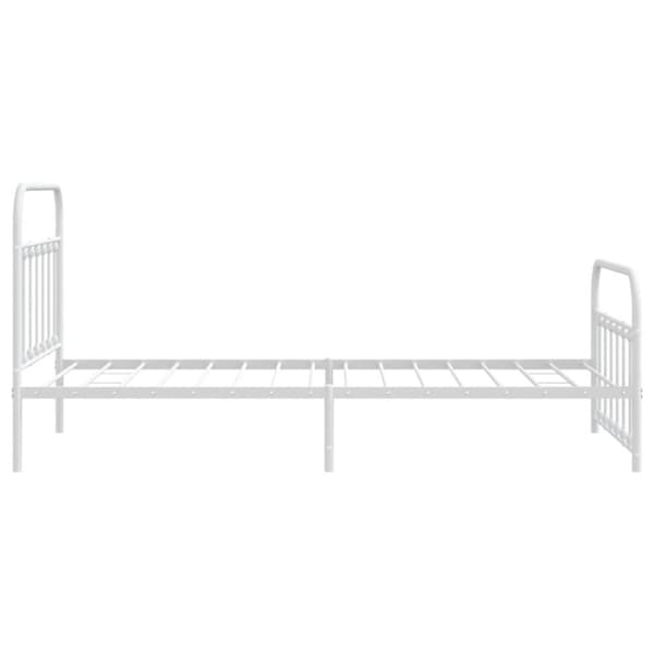 sengeramme med sengegavl og fodgærde 107x203 cm metal hvid