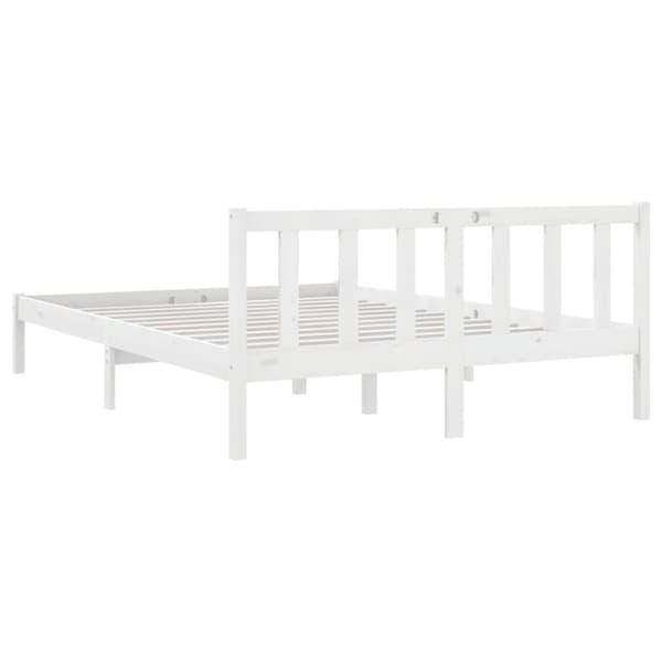 sengeramme 140x200 cm massivt fyrretræ hvid