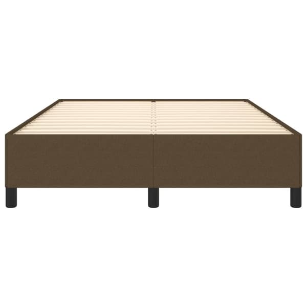 Sängram utan madrass mörkbrun 140x190 cm tyg