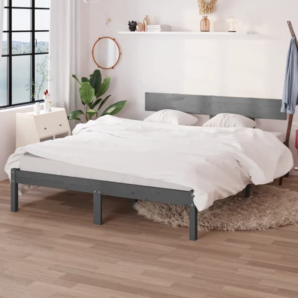 sengeramme 120x190 cm Small Double massivt træ grå