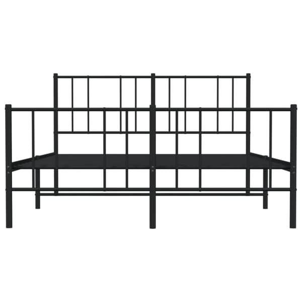 sengeramme med sengegavl og fodgærde 135x190 cm metal sort
