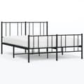 Miniatyrbillede 2 af 10: sengeramme med sengegavl og fodgærde 135x190 cm metal sort