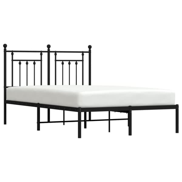 sengeramme med sengegavl 120x200 cm metal sort
