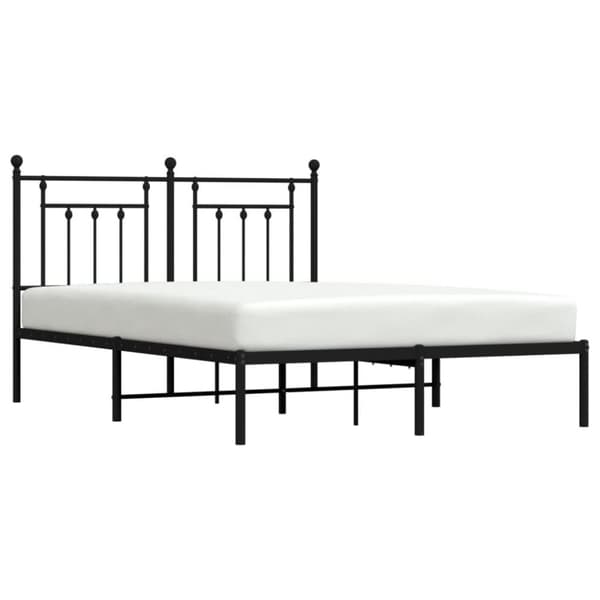 sengeramme med sengegavl 140x190 cm metal sort