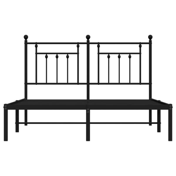 sengeramme med sengegavl 140x190 cm metal sort