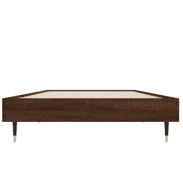 Sängram utan madrass brun ek 75x190 cm konstruerad trä
