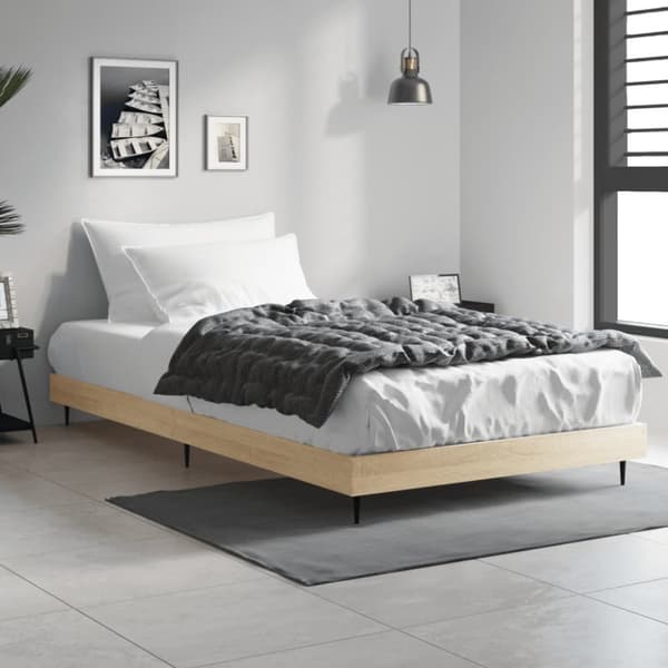 sengeramme 100x200 cm uden madras konstrueret træ sonoma-eg