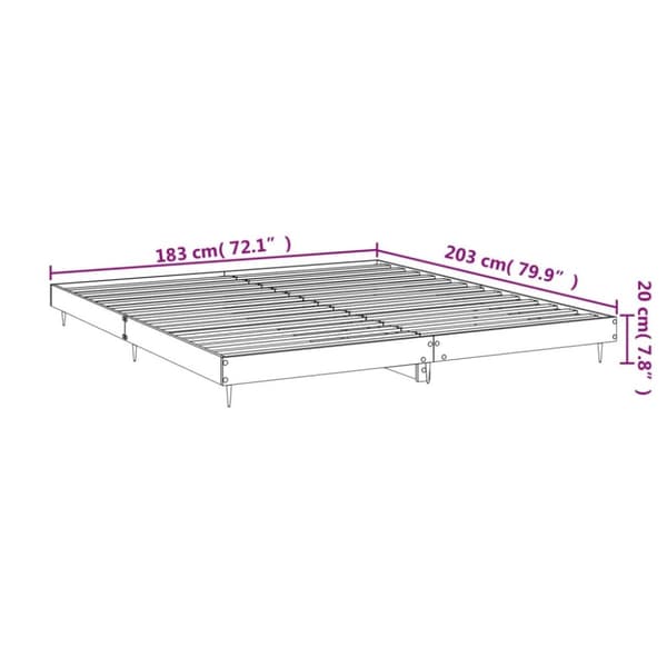 sengestel 180x200 cm konstrueret træ sonoma-eg