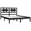 Miniatyrbillede 4 af 6: sengeramme 200x200 cm massivt fyrretræ sort