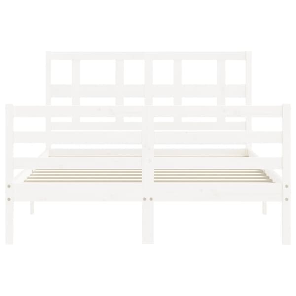 sengeramme med sengegavl 140x200 cm massivt træ hvid