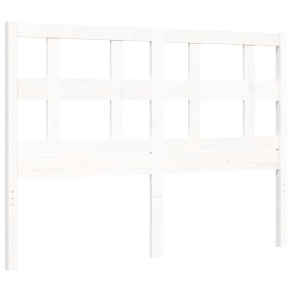 sengeramme med sengegavl 140x200 cm massivt træ hvid