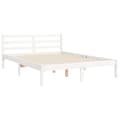 Miniatyrbillede 9 af 10: sengeramme med sengegavl 140x200 cm massivt træ hvid