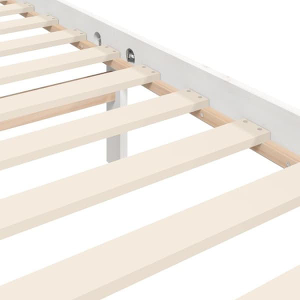 sengeramme med sengegavl 140x200 cm massivt træ hvid
