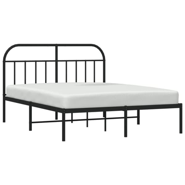 sengeramme med sengegavl 140x190 cm metal sort