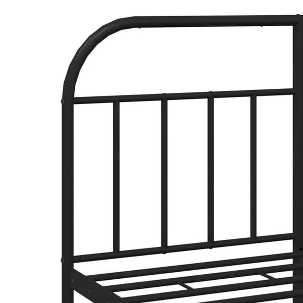 sengeramme med sengegavl 140x190 cm metal sort