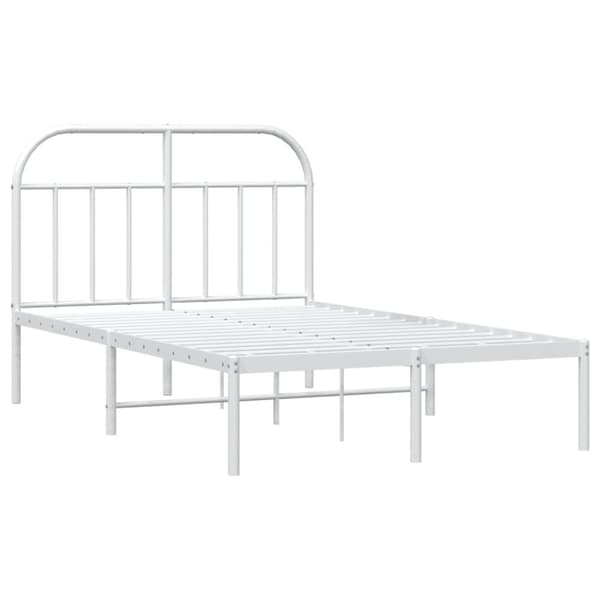 sengeramme med sengegavl 120x200 cm metal hvid
