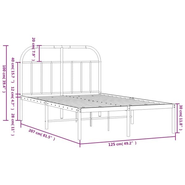 sengeramme med sengegavl 120x200 cm metal hvid