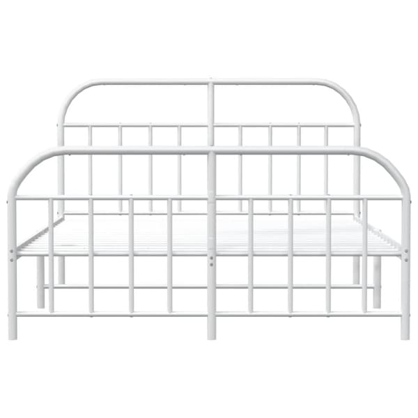 sengeramme med sengegavl og fodgærde 183x213 cm metal hvid