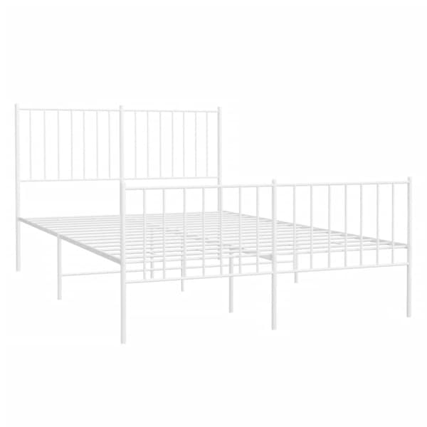 sengeramme med sengegavl og fodgærde 120x200 cm metal hvid