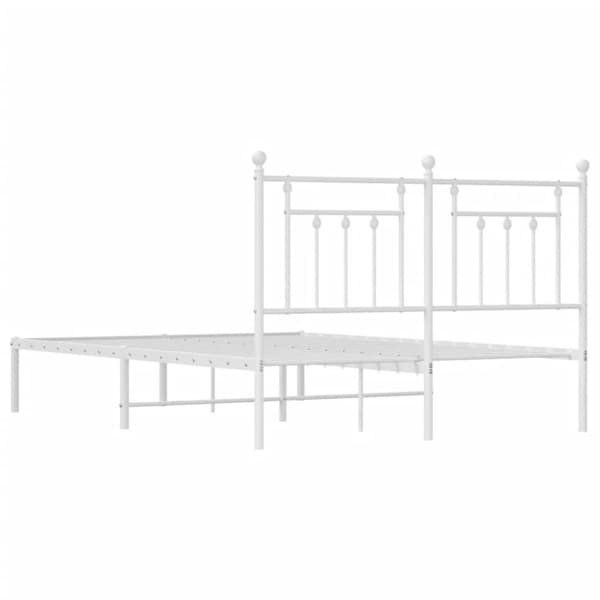 sengeramme med sengegavl 140x200 cm metal hvid
