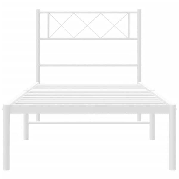 sengeramme med sengegavl 75x190 cm metal hvid