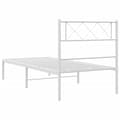 Miniatyrbillede 7 af 9: sengeramme med sengegavl 75x190 cm metal hvid