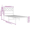 Miniatyrbillede 9 af 9: sengeramme med sengegavl 75x190 cm metal hvid