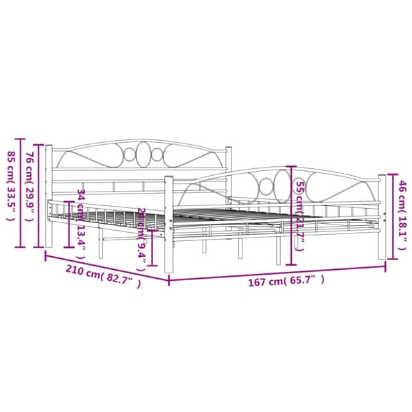 sengestel 160 x 200 cm metal hvid