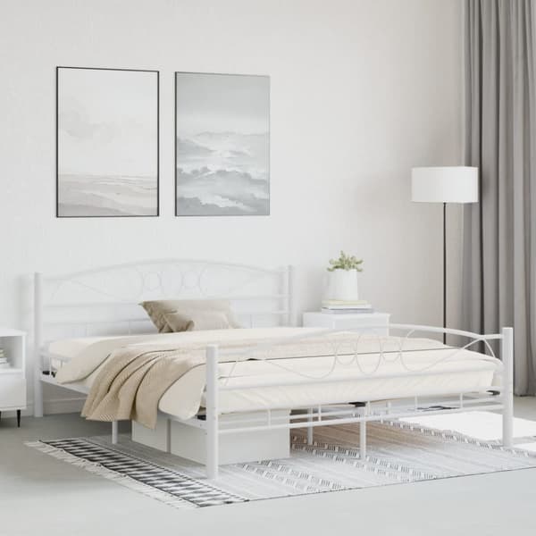 sengestel 160 x 200 cm metal hvid