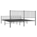 Miniatyrbillede 7 af 9: sengeramme med sengegavl og fodgærde 193x203 cm metal sort