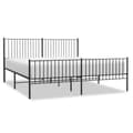 Miniatyrbillede 2 af 9: sengeramme med sengegavl og fodgærde 193x203 cm metal sort
