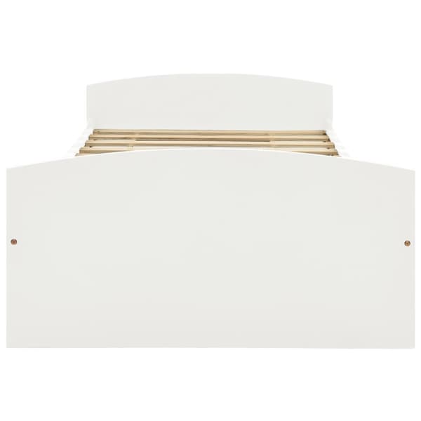 Sängram med 2 lådor vit massiv furu 90x200 cm