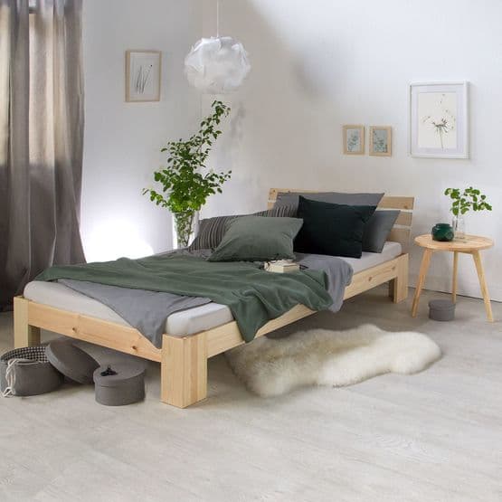 Enkeltseng - Naturel Med 2 Skuffer - 90x200 Cm